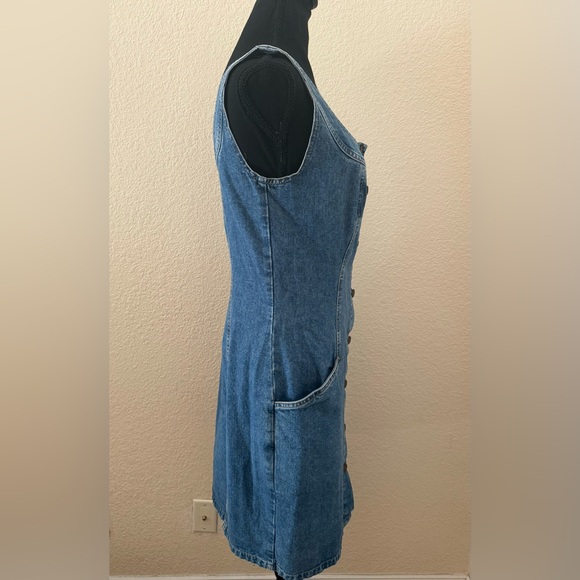Vintage 80s Banana Republic Button Up Jean Dress Small - Picture 4 of 10